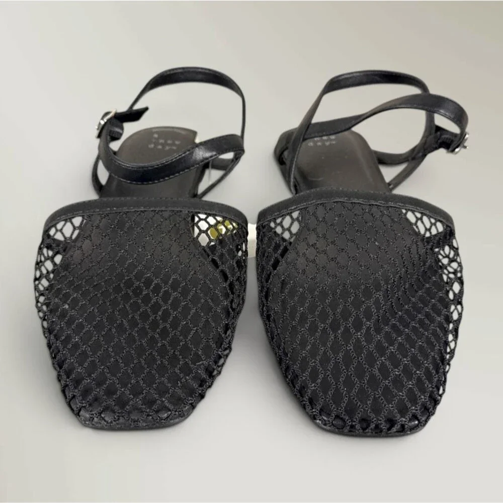 Women's Vanna Fishnet Slingback Flats Memory Foam Insole - A New Day - Size 11 - Picture 2 of 8